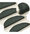 Self-adhesive Stair Mats 15 pcs Green 65x21x4 cm Needle Punch
