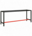 Work Bench Frame Matte Black and Matte Red 190x50x79 cm Metal