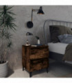 vidaXL Bed Cabinets with Metal Legs 2 pcs Smoked Oak 40x35x50 cm