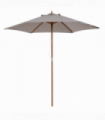 2.5m Wood Garden Parasol Sun Shade Patio Outdoor Wooden Umbrella Canopy Grey