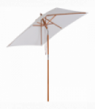 Wooden Patio Umbrella Market Parasol Outdoor Sunshade 6 Ribs Grey 200cm x 150cm