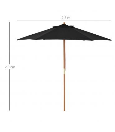 Wood Garden Parasol Canopy