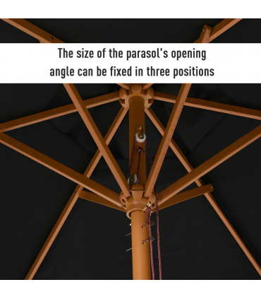 Wood Garden Parasol Canopy