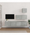 4 Piece TV Cabinet Set Concrete Grey Engineered Wood