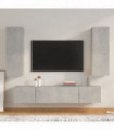 4 Piece TV Cabinet Set Concrete Grey Engineered Wood