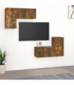 4 Piece TV Cabinet Set Smoked Oak Engineered Wood