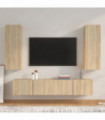 4 Piece TV Cabinet Set Sonoma Oak Engineered Wood