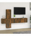 5 Piece TV Cabinet Set Smoked Oak Engineered Wood