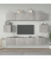 6 Piece TV Cabinet Set Concrete Grey Engineered Wood