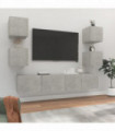 6 Piece TV Cabinet Set Concrete Grey Engineered Wood