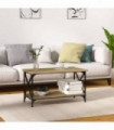 Coffee Table Sonoma Oak 80x45x45 cm Engineered Wood and Iron