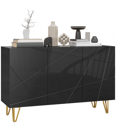 HOMCOM Freestanding Storage Cabinet with Adjustable Shelves for Living Room