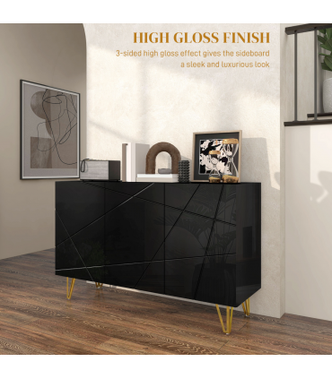 HOMCOM Freestanding Storage Cabinet with Adjustable Shelves for Living Room