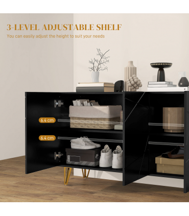 HOMCOM Freestanding Storage Cabinet with Adjustable Shelves for Living Room