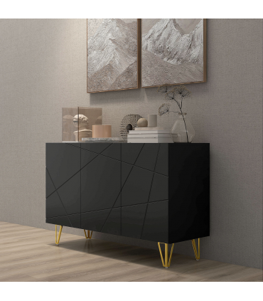 HOMCOM Freestanding Storage Cabinet with Adjustable Shelves for Living Room