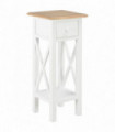Side Table White 27x27x65.5 cm Wood
