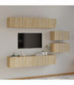 vidaXL 4 Piece TV Cabinet Set Sonoma Oak Engineered Wood