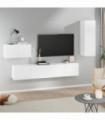 vidaXL 4 Piece TV Cabinet Set White Engineered Wood