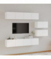 vidaXL 4 Piece TV Cabinet Set White Engineered Wood