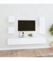vidaXL 5 Piece TV Cabinet Set White Engineered Wood