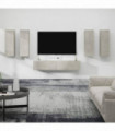 vidaXL 6 Piece TV Cabinet Set Concrete Grey Engineered Wood