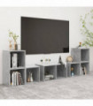 vidaXL 6 Piece TV Cabinet Set Concrete Grey Engineered Wood