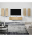 vidaXL 6 Piece TV Cabinet Set Sonoma Oak Engineered Wood