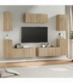vidaXL 7 Piece TV Cabinet Set Sonoma Oak Engineered Wood