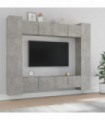 vidaXL 8 Piece TV Cabinet Set Concrete Grey Engineered Wood