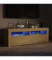 TV Cabinet with LED Lights Sonoma Oak 120x35x40 cm