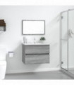 2 Piece Bathroom Furniture Set Grey Sonoma Engineered Wood