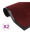 vidaXL Dust Control Mats 2 pcs Rectangular Tufted 40x60 cm Red