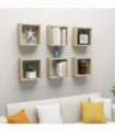 Wall Cube Shelves 6 pcs Sonoma Oak 30x15x30 cm
