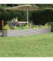 vidaXL Garden Raised Bed Powder-coated Steel 332x40x36 cm Silver