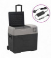 Cool Box with Wheel and Adapter Black&Grey 50 L Polypropylene