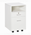 Mobile File Cabinet Lockable Documents Storage w/ 5 Wheels White Vinsetto