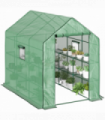 Outsunny Walk-in Outdoor Green House with Door and Mesh Windows, Green