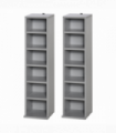 Set of 2 CD Media Display Shelf Unit Tower Rack w/ Adjustable Shelves Grey