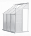 6 x 4ft Polycarbonate Greenhouse Aluminum Roof Vent, Rain Gutter Sliding Door,