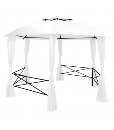vidaXL Garden Marquee with Curtains 360x312x265 cm White 180 g/m²
