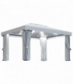 Gazebo with Curtain&LED String Lights 4x3 m Cream White