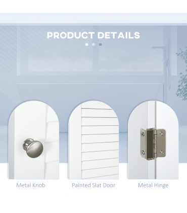 MDF 6-Tier    Tall Bathroom Storage Cabinet White 34cmx20cmx165cm