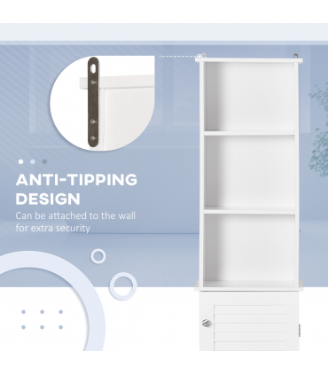 MDF 6-Tier    Tall Bathroom Storage Cabinet White 34cmx20cmx165cm