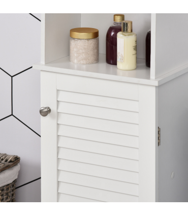 MDF 6-Tier    Tall Bathroom Storage Cabinet White 34cmx20cmx165cm