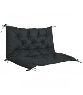 Polyester Black 98L x 100W x 8D cm 2 Seater Garden Bench Cushion Outdoor Seat