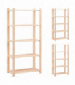 5-Tier Storage Racks 3 pcs 80x38x170 cm Solid Pinewood 250 kg