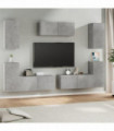 7 Piece TV Cabinet Set Concrete Grey Engineered Wood