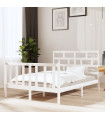 Bed Frame White Solid Wood Pine 140x190 cm