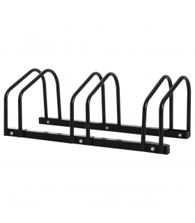 Bike Parking Rack Bicycle Locking Storage Stand for 3 Cycling Black HOMCOM