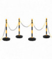 vidaXL Chain Post Set with 10 m Plastic Chain